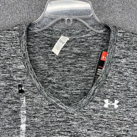 Under Armour Shirt Womens Medium HeatGear V-Neck Short Sleeve Athletic 1258568 - Picture 2 of 16